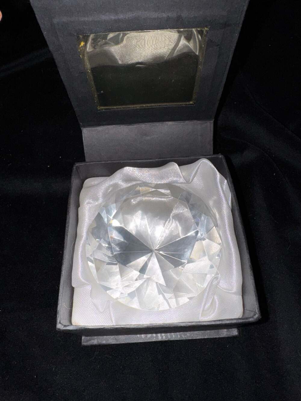 Rosenthal Faceted Crystal Diamond Paperweight in Original Box